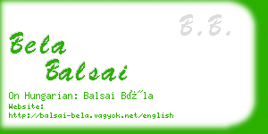 bela balsai business card